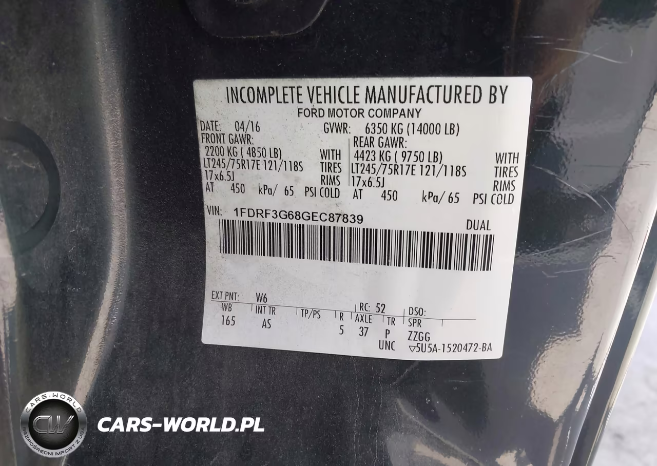 2016 Ford F-350 Chassis Xl VIN:1FDRF3G68GEC87839 - 9