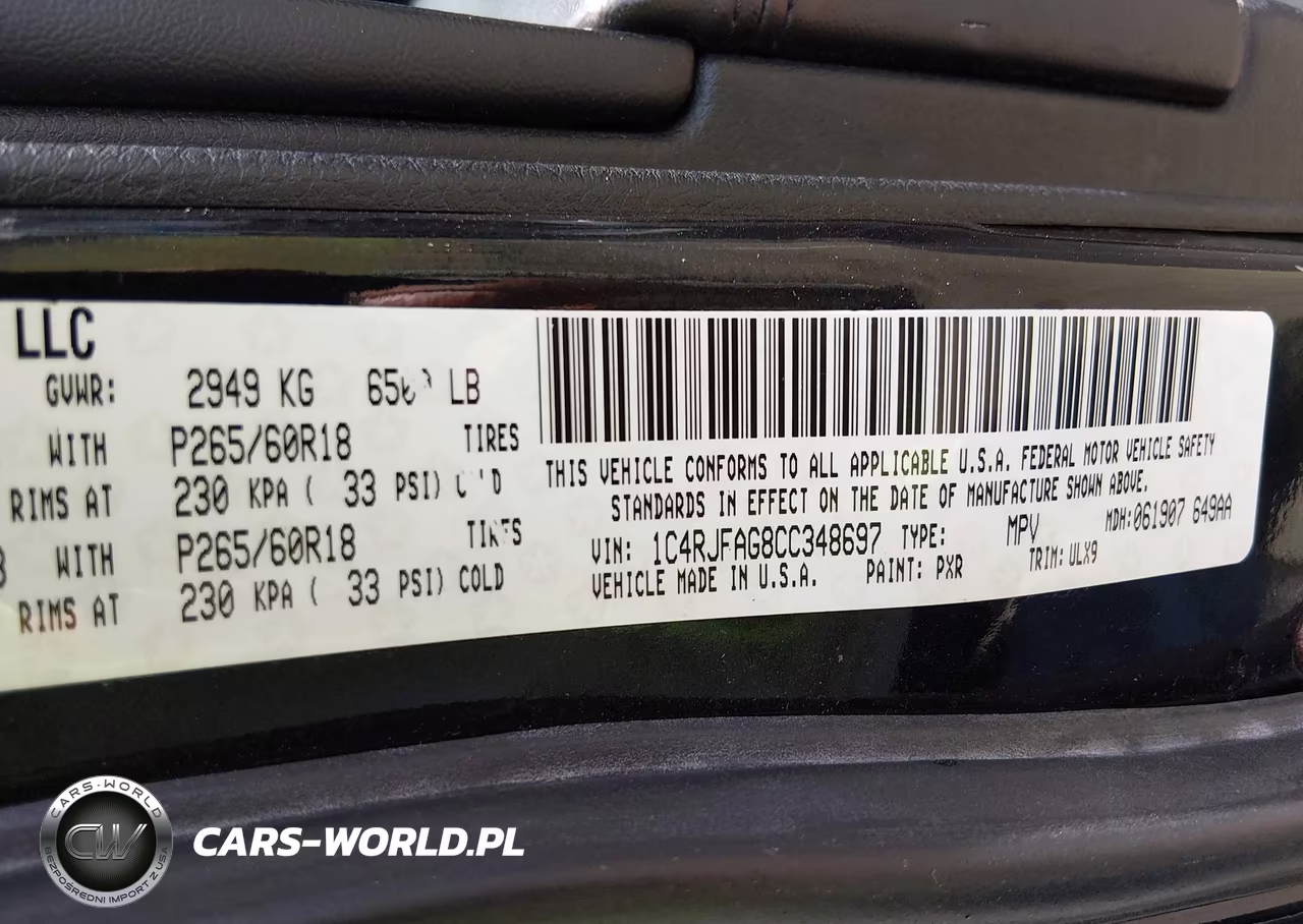2012 Jeep Grand Cherokee Laredo VIN:1C4RJFAG8CC348697 - 9
