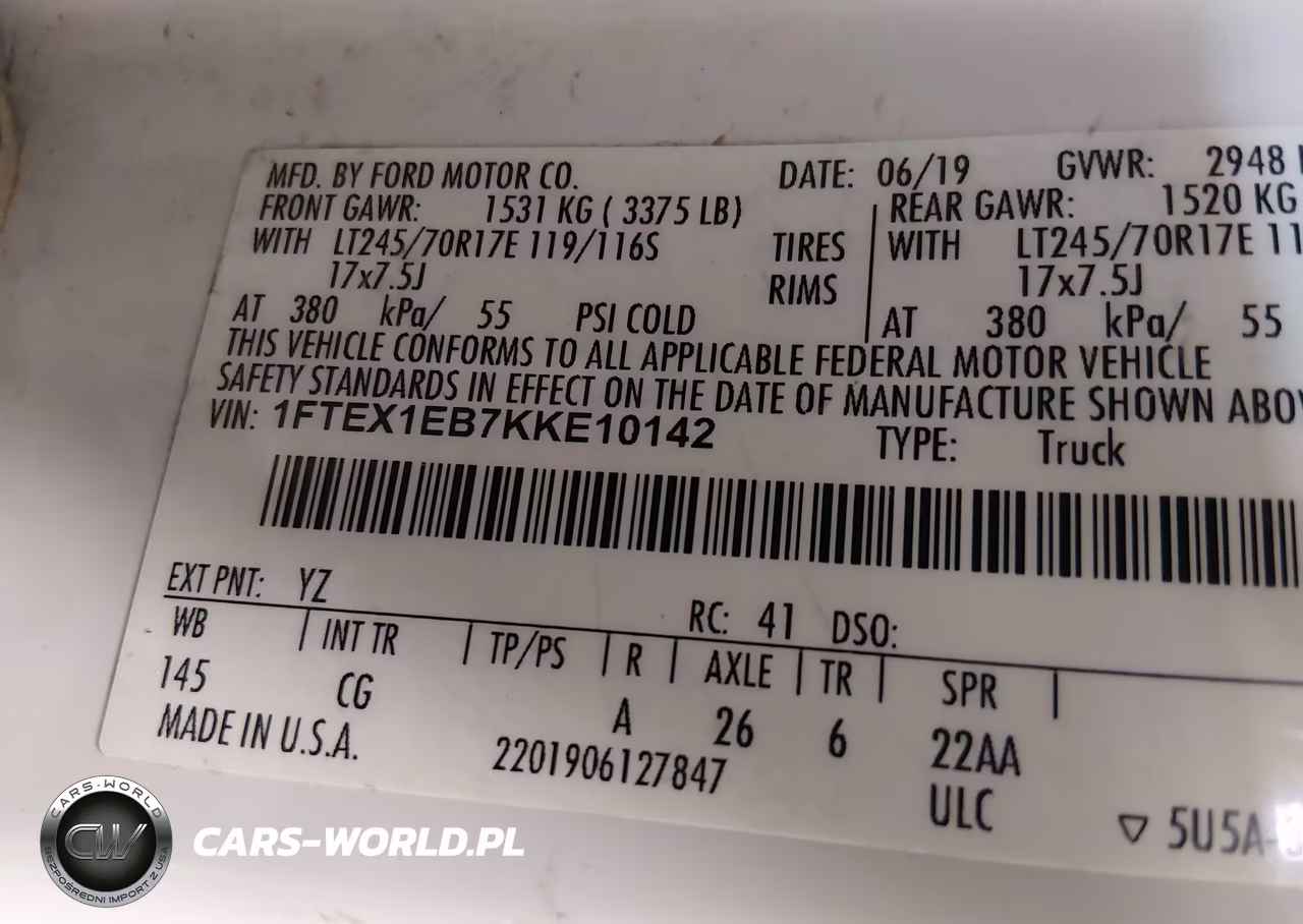 2019 Ford F-150 Xl VIN:1FTEX1EB7KKE10142 - 9