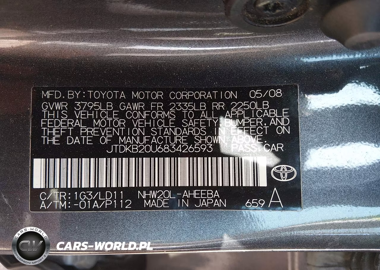2008 Toyota Prius VIN:JTDKB20U683426593 - 9
