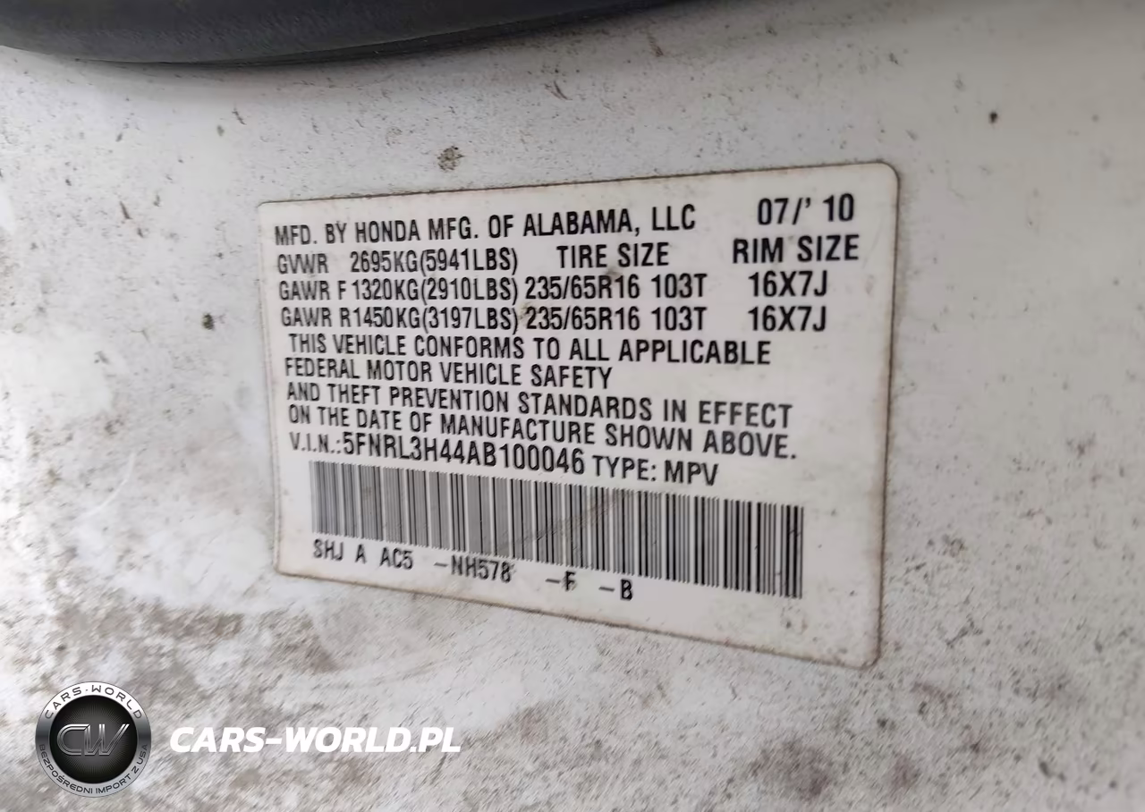 2010 Honda Odyssey Ex VIN:5FNRL3H44AB100046 - 9