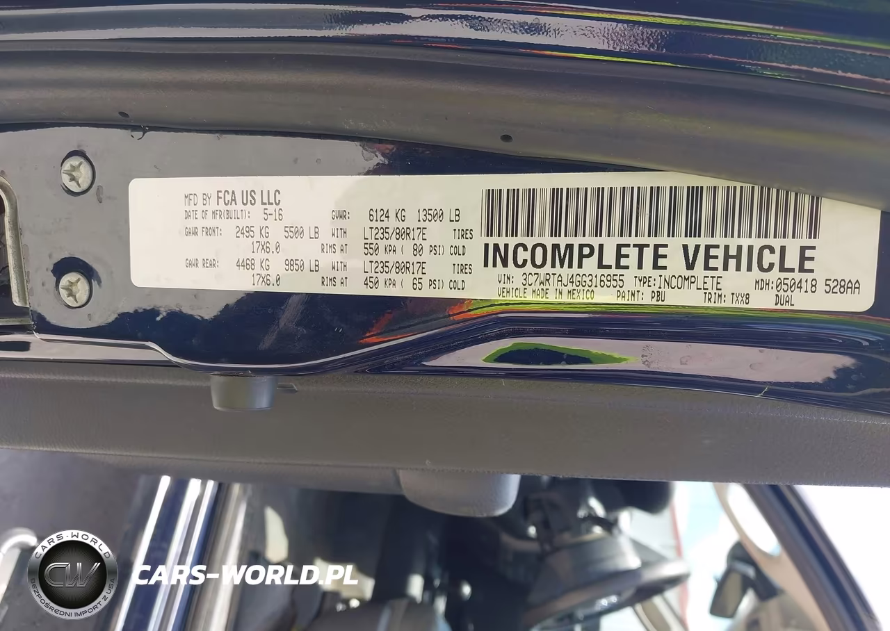 2016 Ram 3500 Chassis Tradesman-Slt VIN:3C7WRTAJ4GG316955 - 9