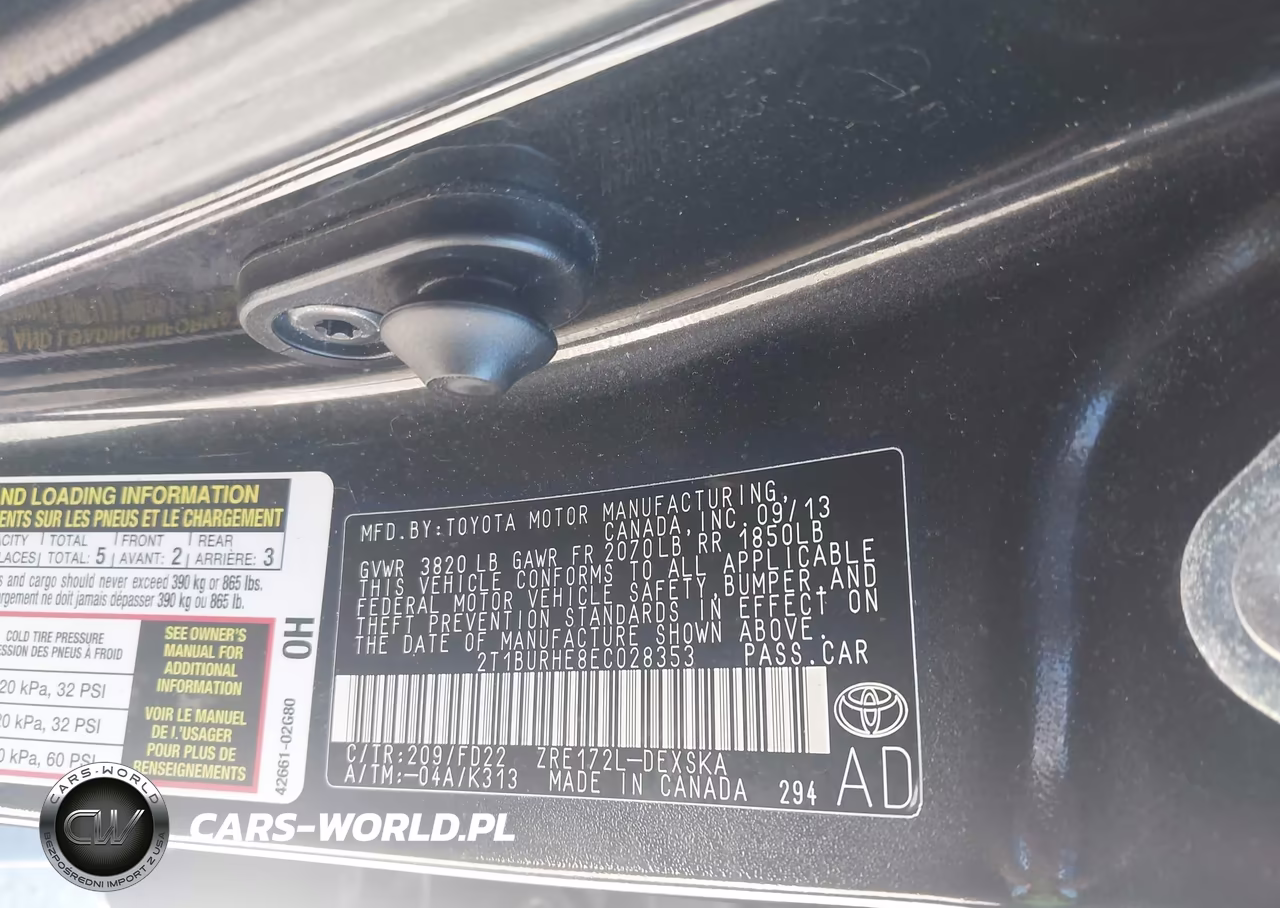 2014 Toyota Corolla L VIN:2T1BURHE8EC028353 - 9