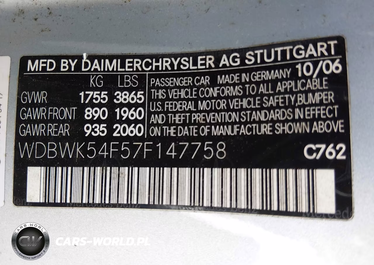 2007 Mercedes-Benz Slk 280 VIN:WDBWK54F57F147758 - 9
