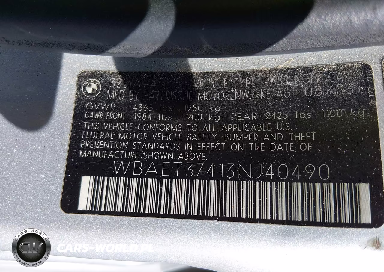 2003 BMW 3 Series 325I VIN:WBAET37413NJ40490 - 9