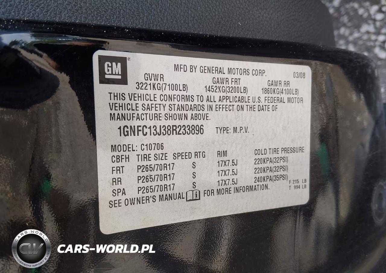 2008 Chevrolet Tahoe Lt VIN:1GNFC13J38R233896 - 9