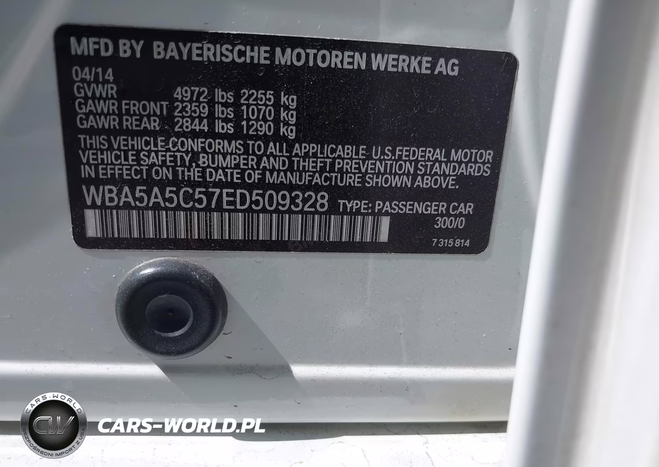2014 BMW 528I VIN:WBA5A5C57ED509328 - 9