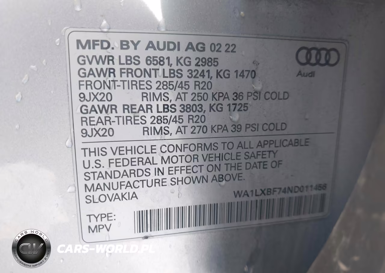 2022 Audi Q7 Premium Plus 55 Tfsi Quattro Tiptronic VIN:WA1LXBF74ND011456 - 9