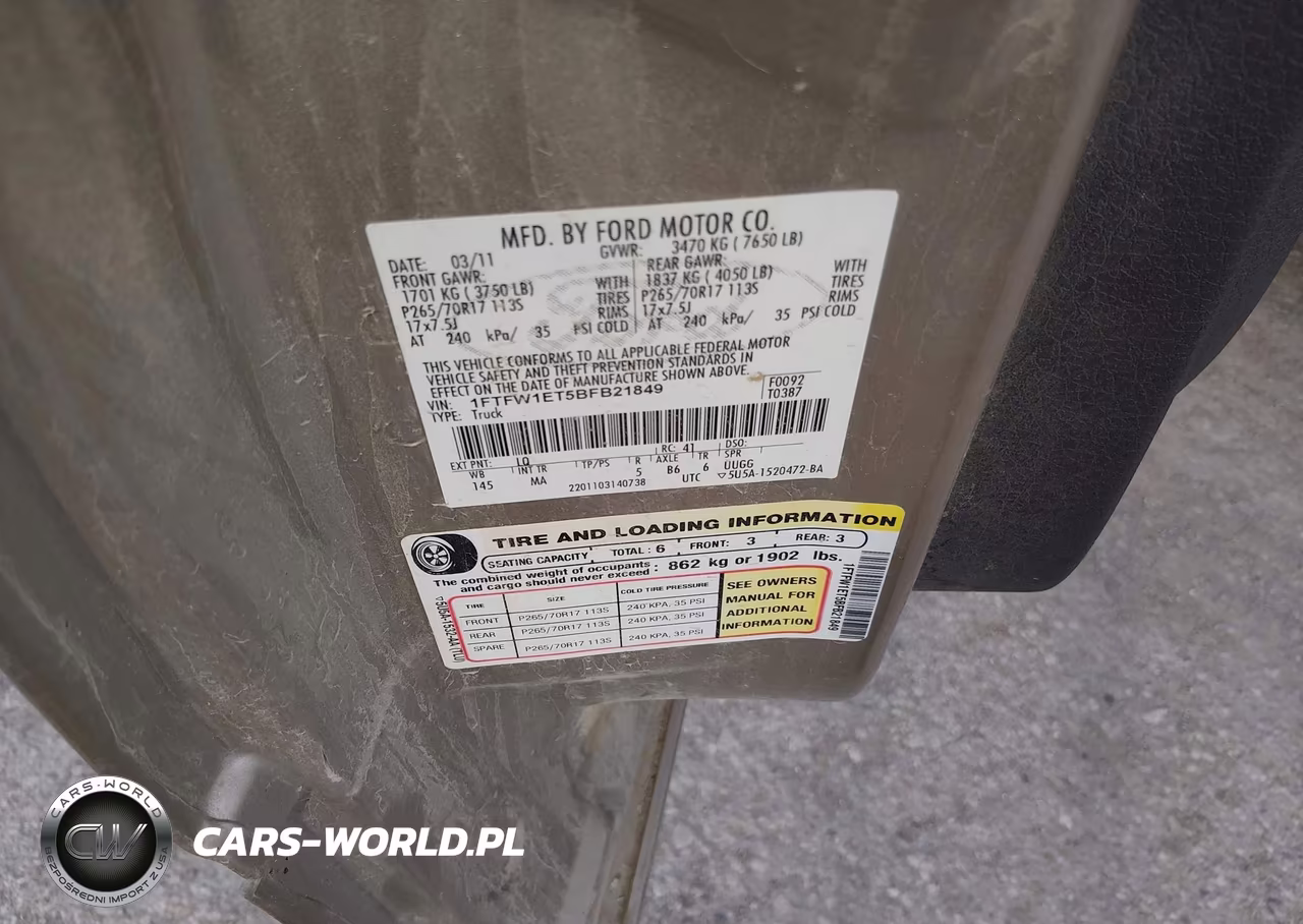2011 Ford F-150 Xlt VIN:1FTFW1ET5BFB21849 - 9