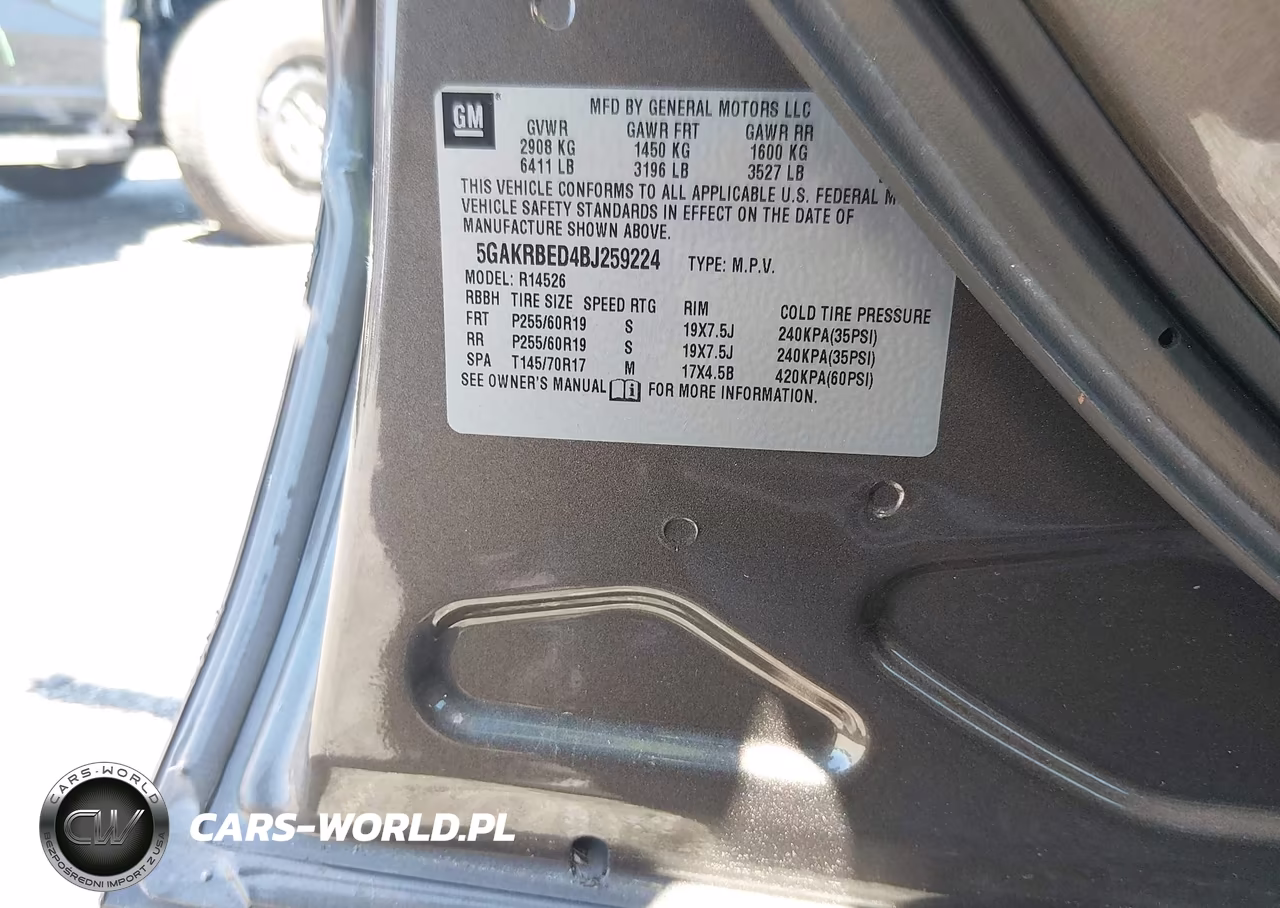 2011 Buick Enclave 1Xl VIN:5GAKRBED4BJ259224 - 9