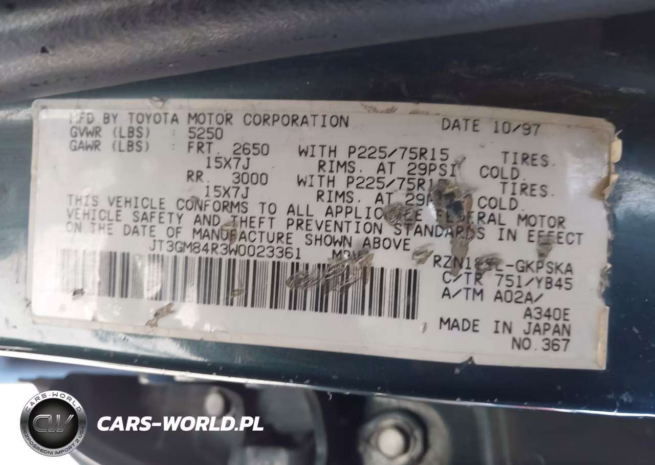 1998 Toyota 4Runner VIN:JT3GM84R3W0023361 - 9