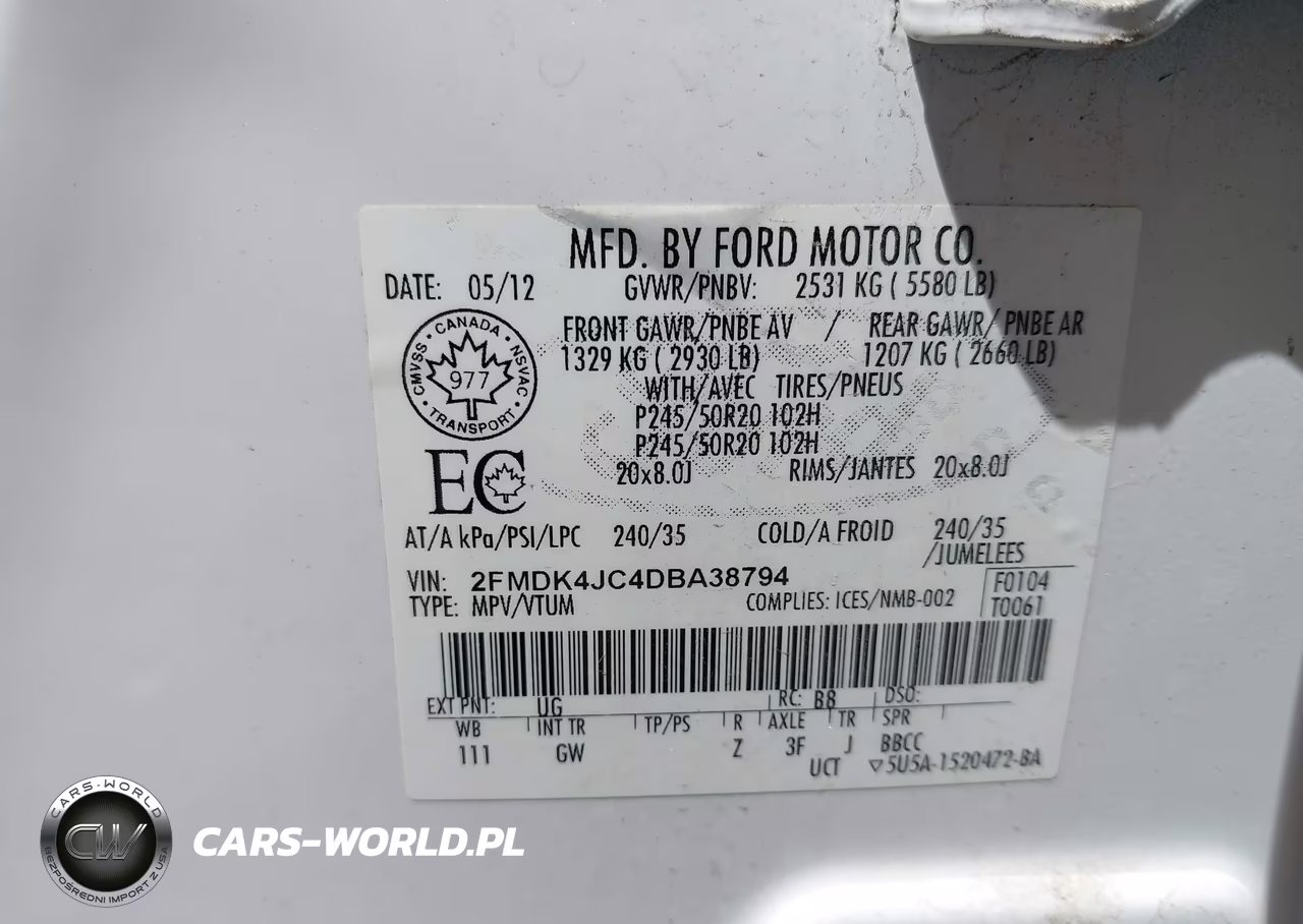2013 Ford Edge Sel VIN:2FMDK4JC4DBA38794 - 9