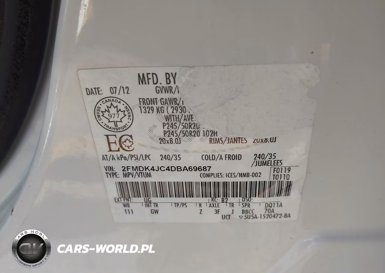 2013 Ford Edge Sel VIN:2FMDK4JC4DBA69687 - 9