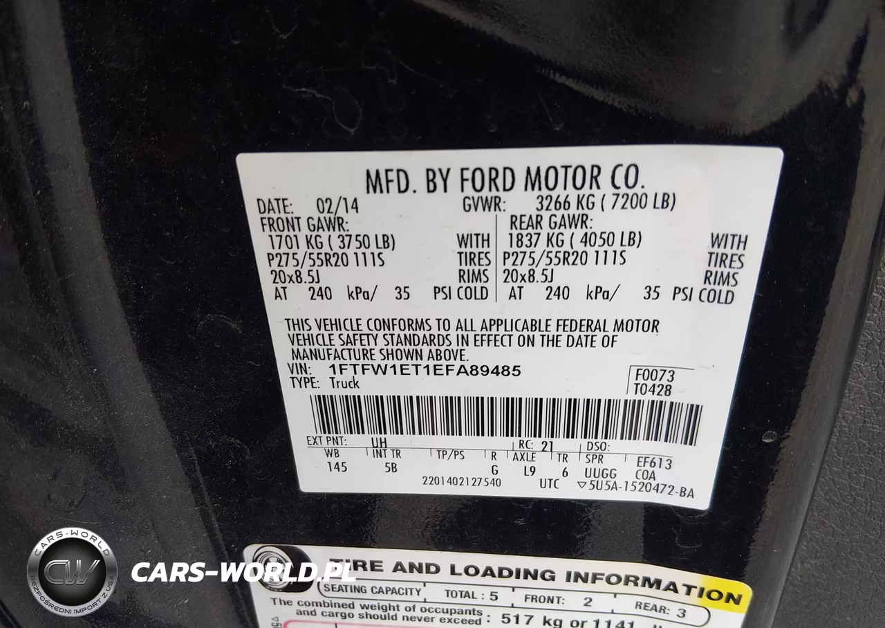 2014 Ford F-150 Fx4 VIN:1FTFW1ET1EFA89485 - 9