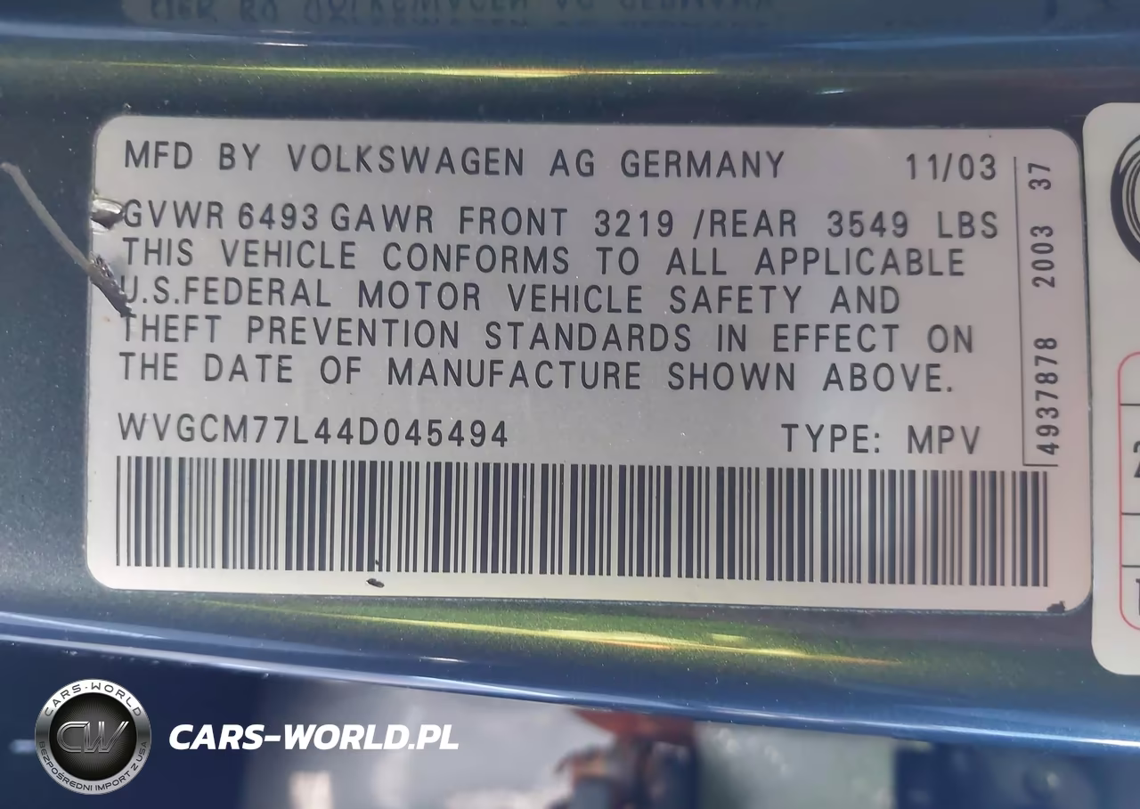 2004 Volkswagen Touareg V8 VIN:WVGCM77L44D045494 - 9