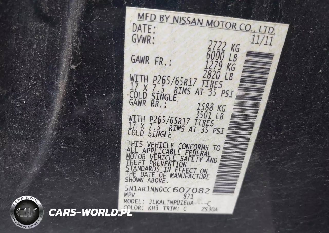 2012 Nissan Pathfinder Sv VIN:5N1AR1NN0CC607082 - 9
