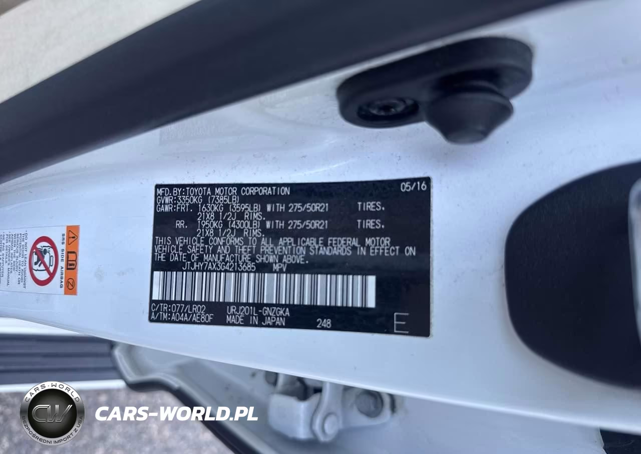 2016 Lexus Lx 570 VIN:JTJHY7AX3G4213685 - 9