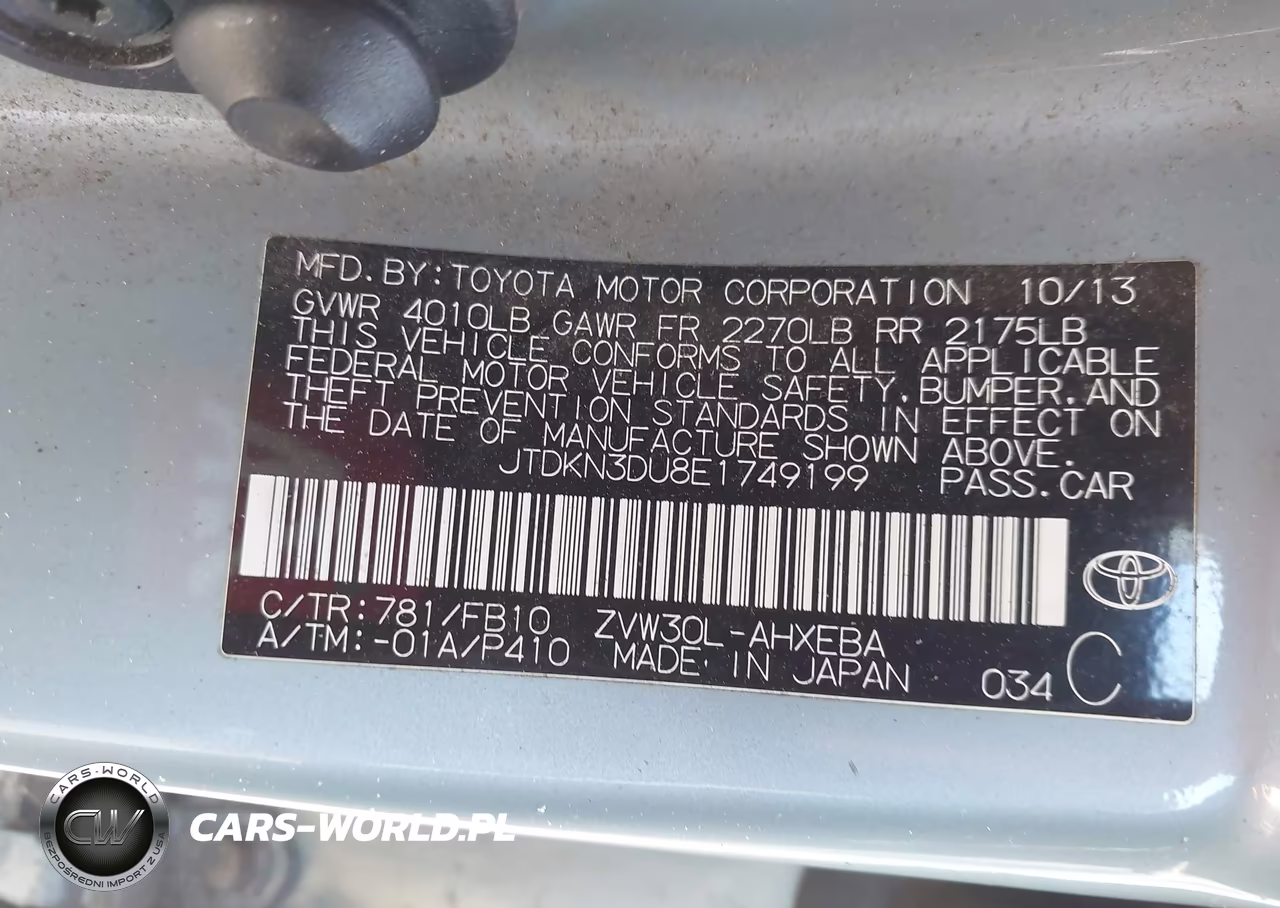 2014 Toyota Prius Two VIN:JTDKN3DU8E1749199 - 9