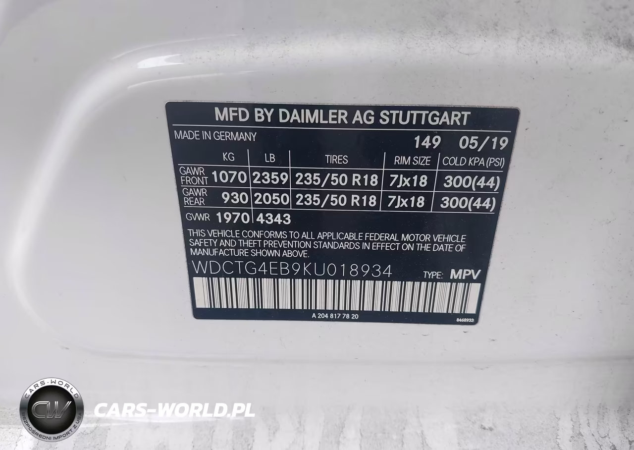 2019 Mercedes-Benz Gla 250 VIN:WDCTG4EB9KU018934 - 9