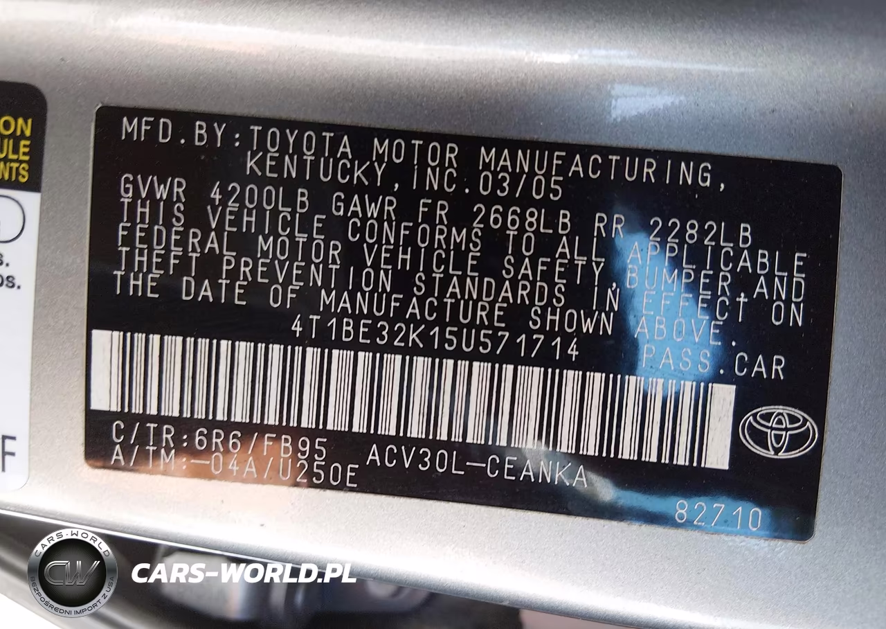 2005 Toyota Camry Le VIN:4T1BE32K15U571714 - 9