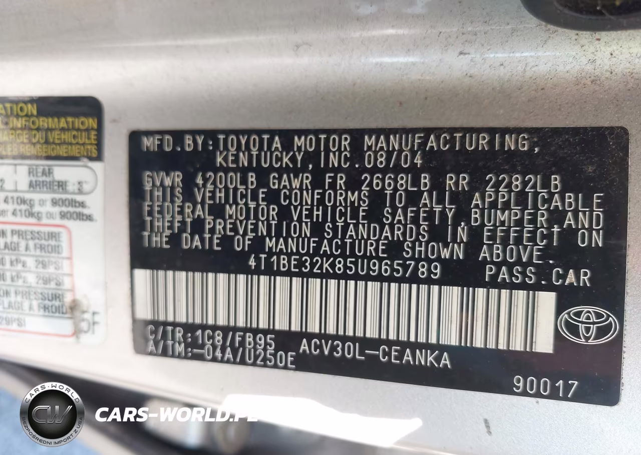 2005 Toyota Camry Le VIN:4T1BE32K85U965789 - 9