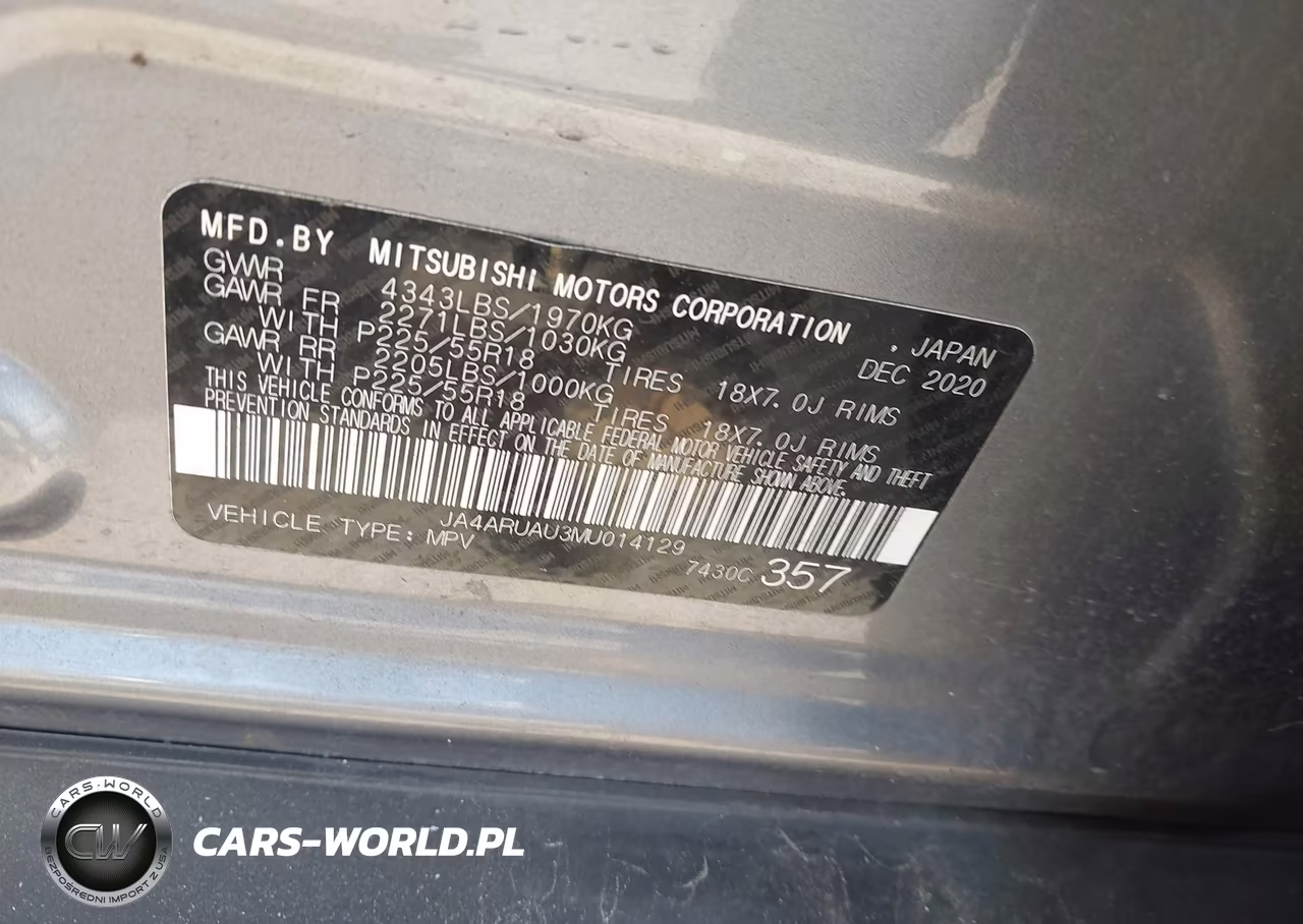 2021 Mitsubishi Outlander Sport 2.0 Be Awc-2.0 Es Awc-2.0 Le Awc-2.0 Se Awc VIN:JA4ARUAU3MU014129 - 9