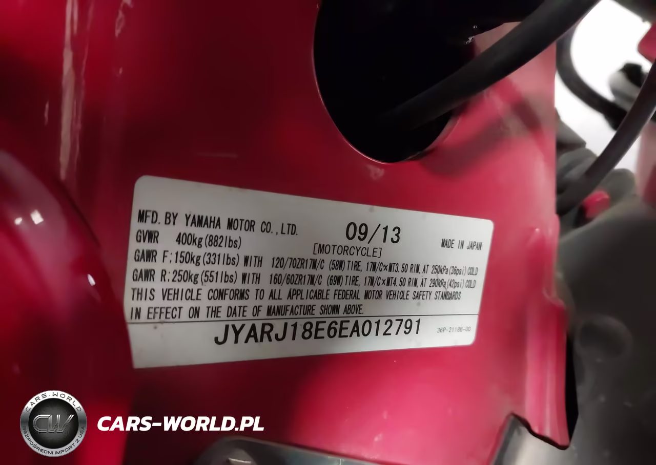 2014 Yamaha Fz6 R VIN:JYARJ18E6EA012791 - 10