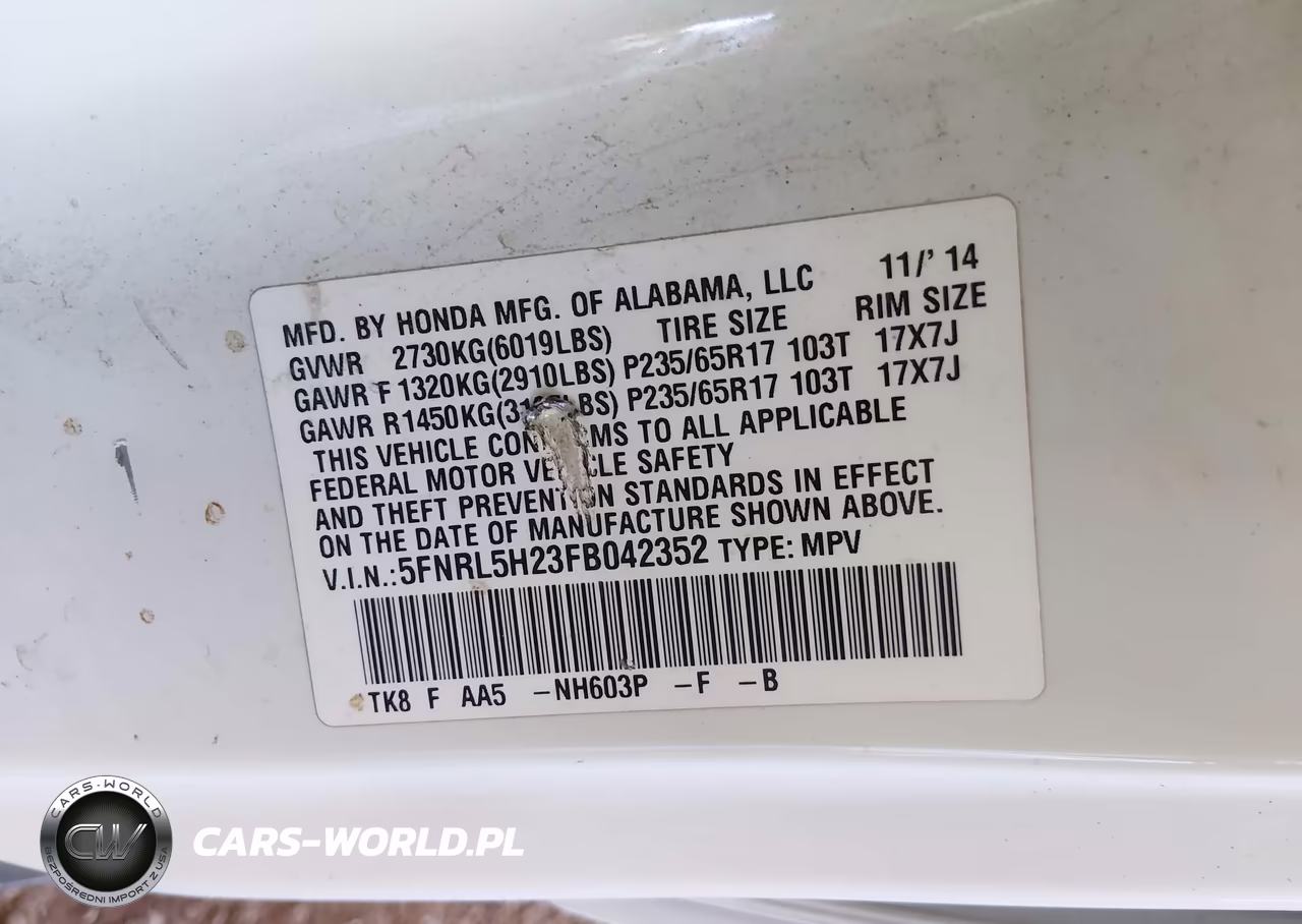 2015 Honda Odyssey Lx VIN:5FNRL5H23FB042352 - 9