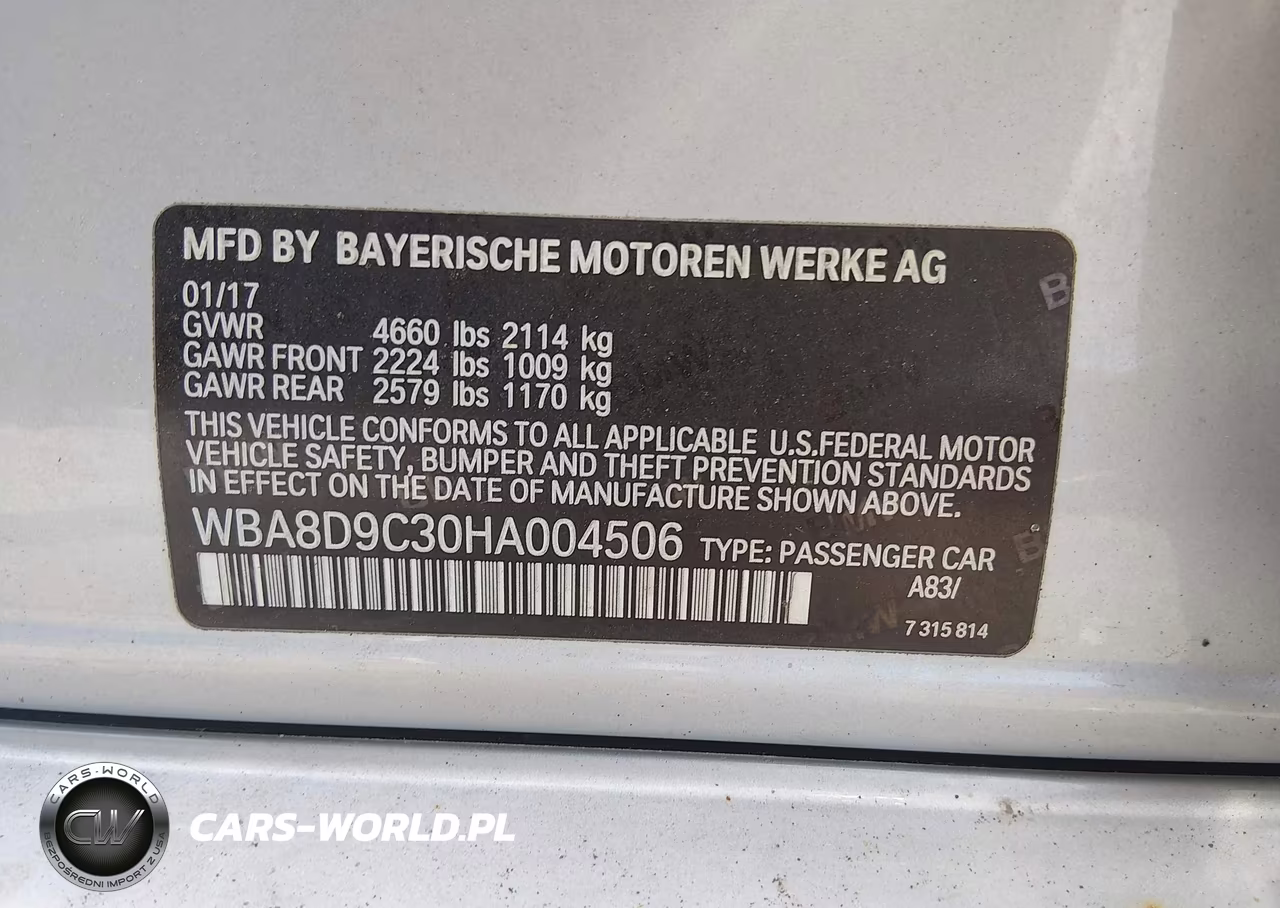 2017 BMW 330I xDrive VIN:WBA8D9C30HA004506 - 9