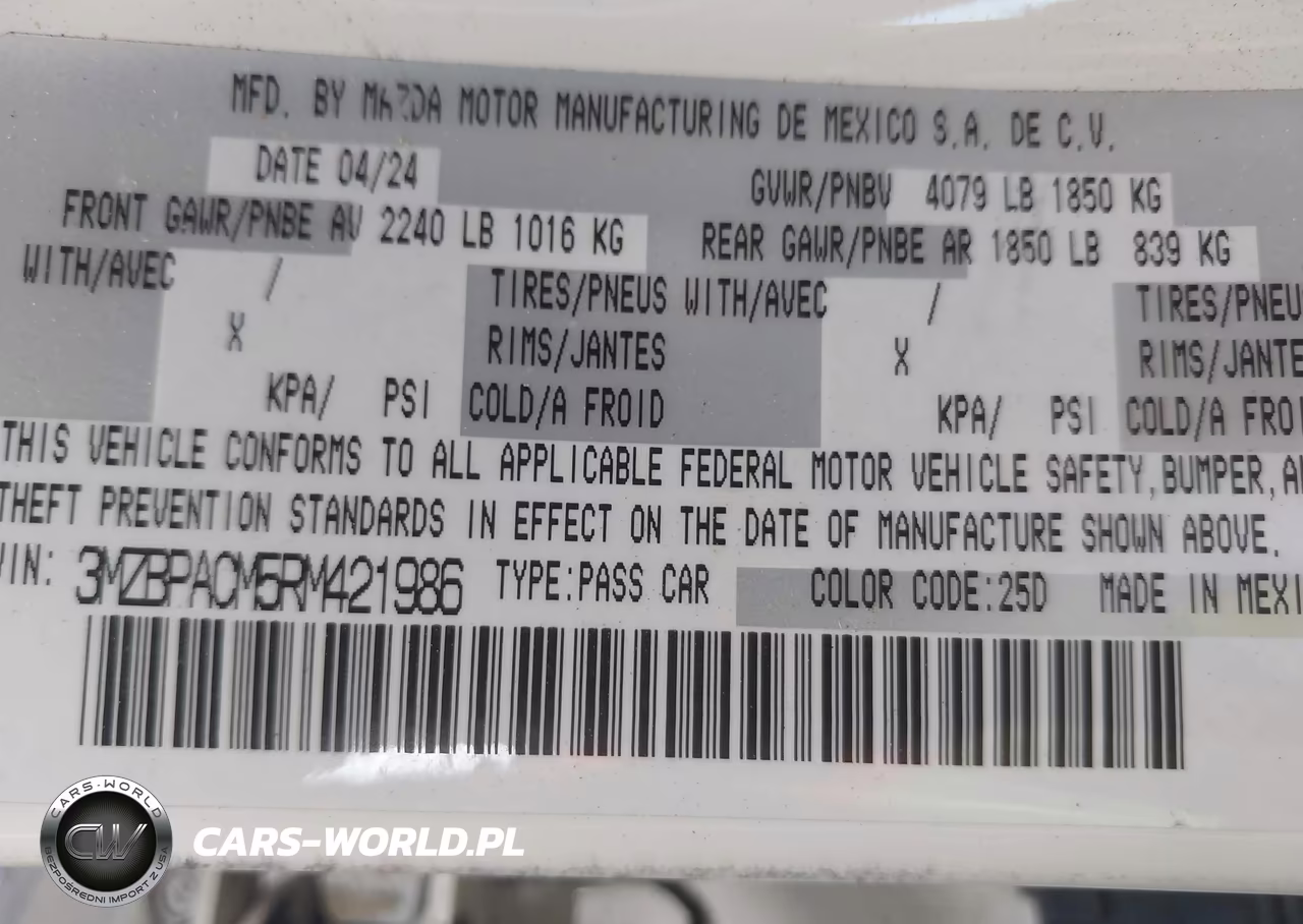 2024 Mazda Mazda3 2.5 S Preferred VIN:3MZBPACM5RM421986 - 9