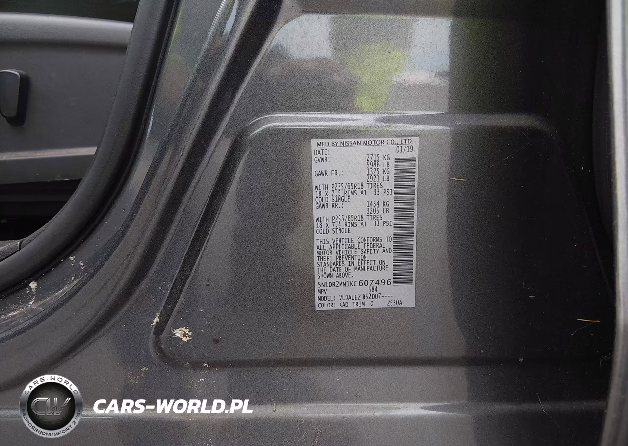 2019 Nissan Pathfinder Sv VIN:5N1DR2MN1KC607496 - 9