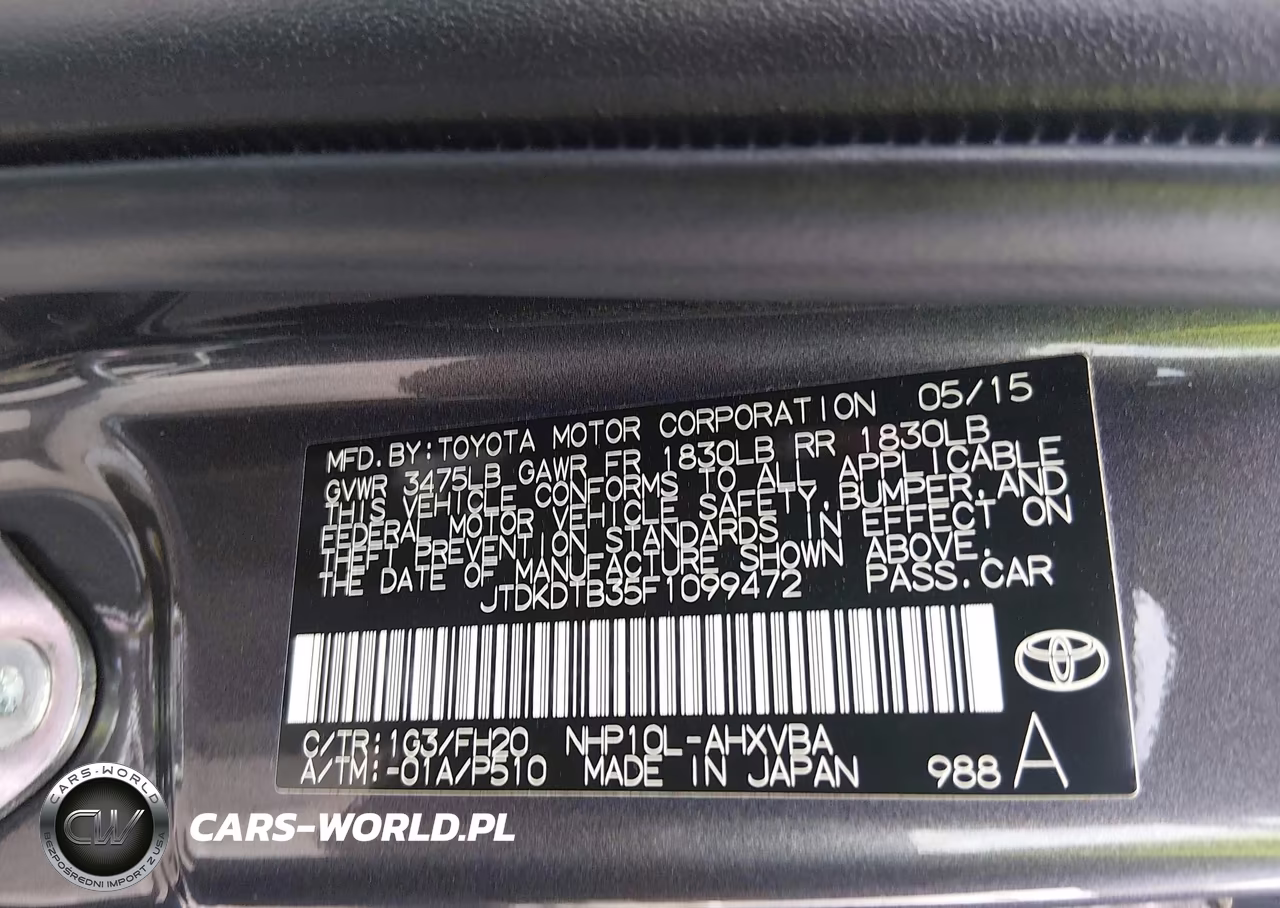 2015 Toyota Prius C One VIN:JTDKDTB35F1099472 - 9