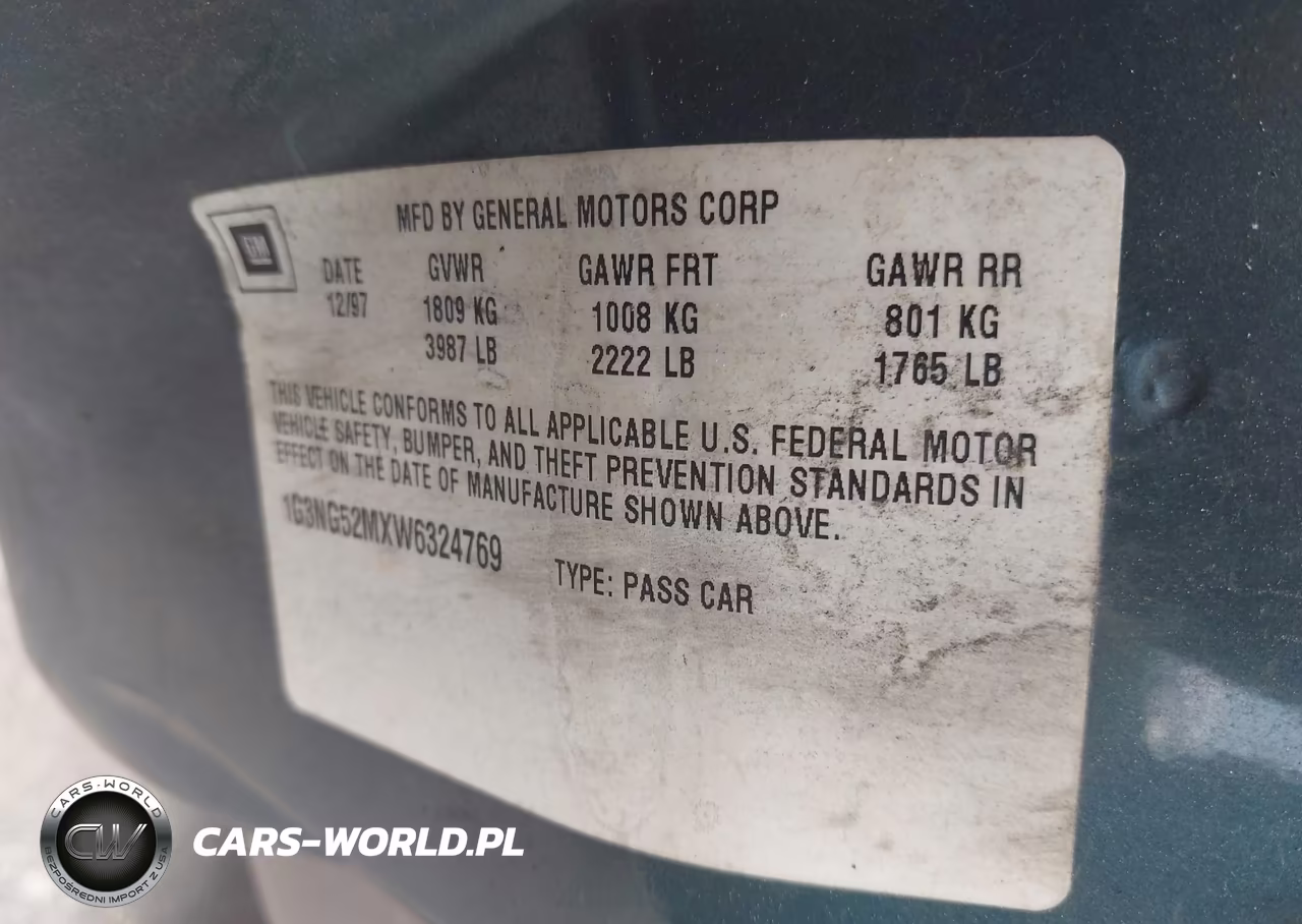 1998 Oldsmobile Cutlass Gls VIN:1G3NG52MXW6324769 - 9