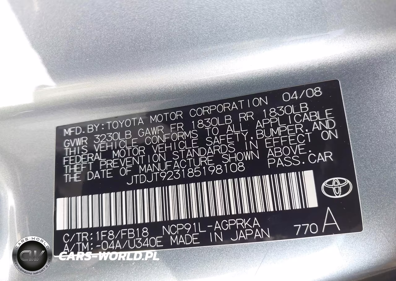 2008 Toyota Yaris VIN:JTDJT923185198108 - 9