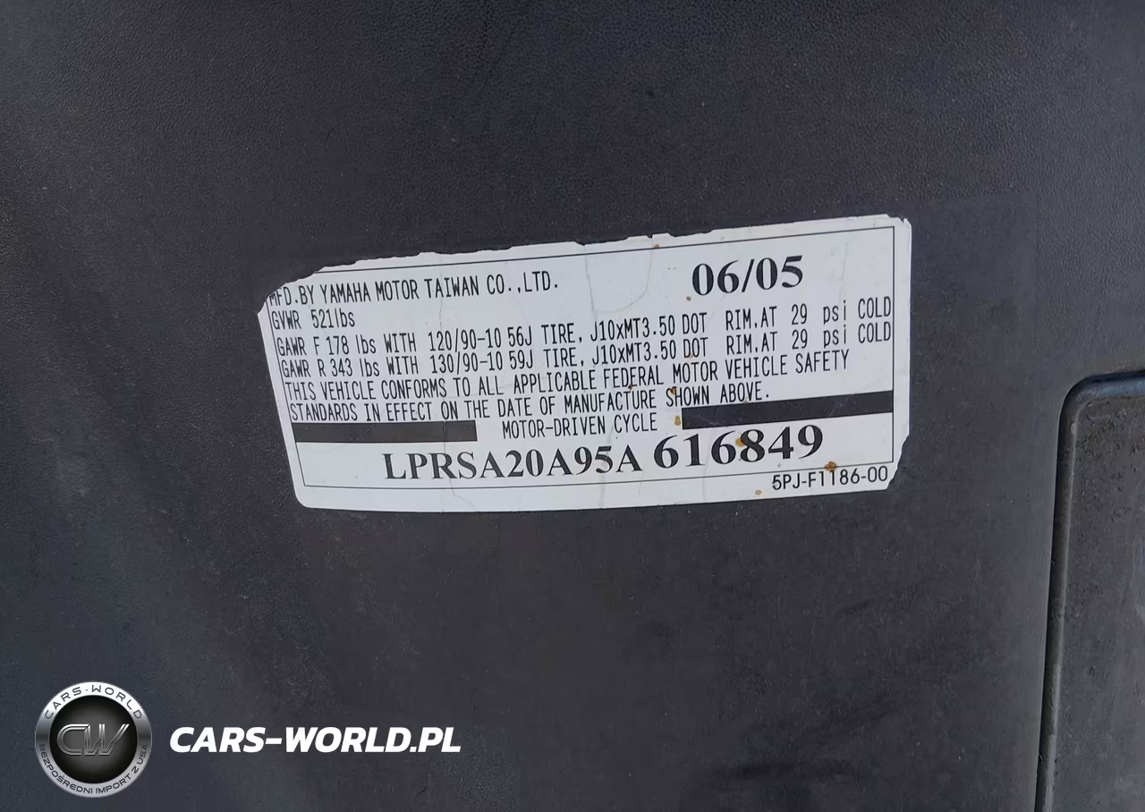 2005 Yamaha Yw50 Ap Zuma VIN:LPRSA20A95A616849 - 10