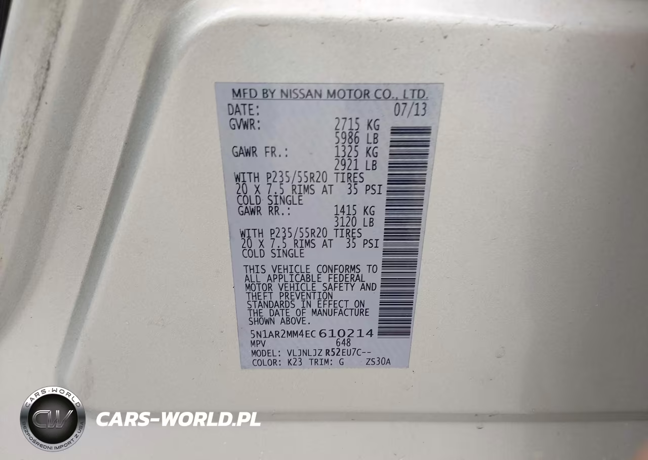 2014 Nissan Pathfinder Platinum VIN:5N1AR2MM4EC610214 - 9