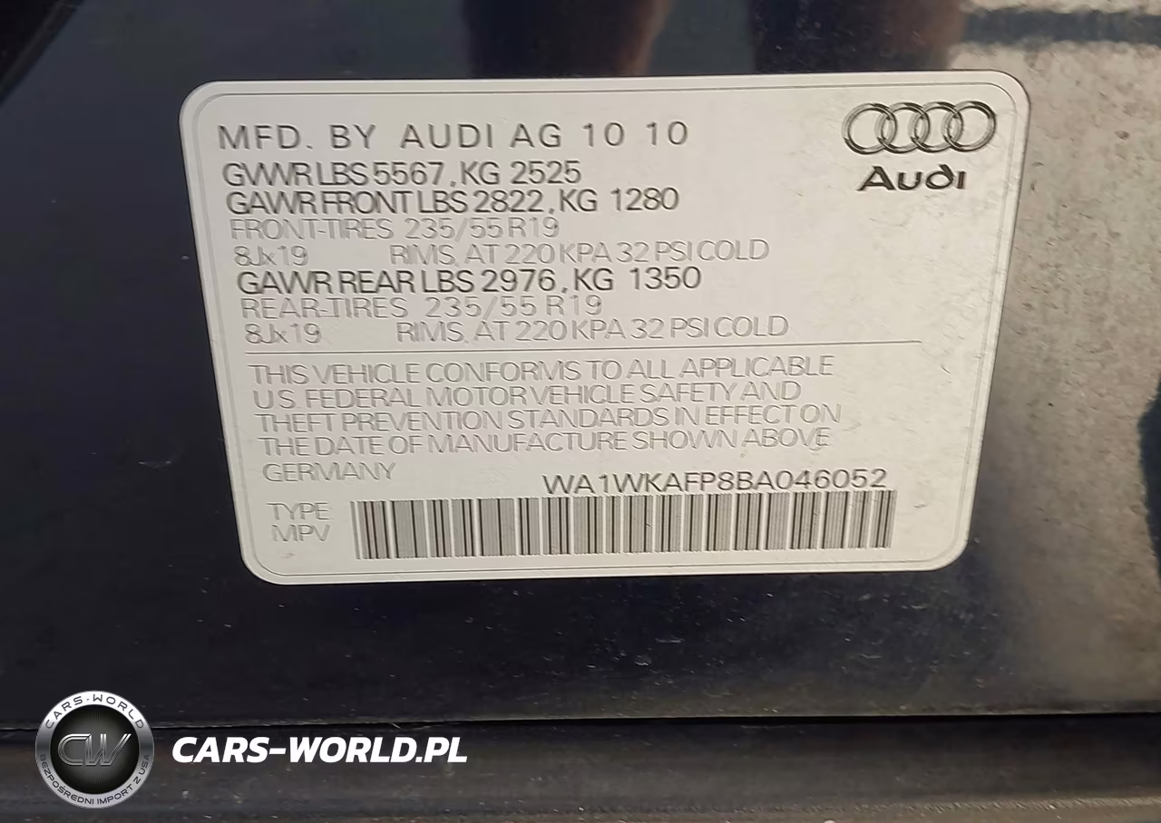 2011 Audi Q5 3.2 Premium Plus VIN:WA1WKAFP8BA046052 - 9