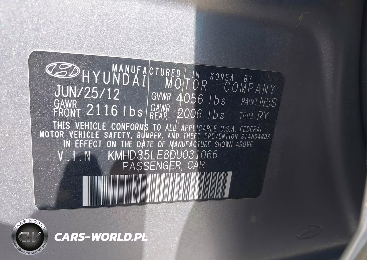 2013 Hyundai Elantra Gt VIN:KMHD35LE8DU031066 - 9