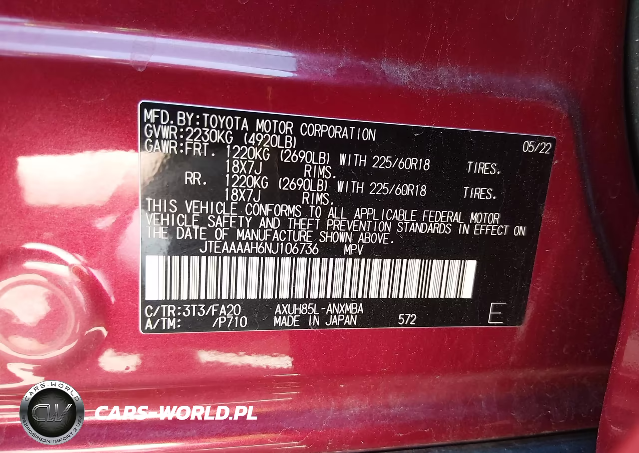 2022 Toyota Venza Le VIN:JTEAAAAH6NJ106736 - 9