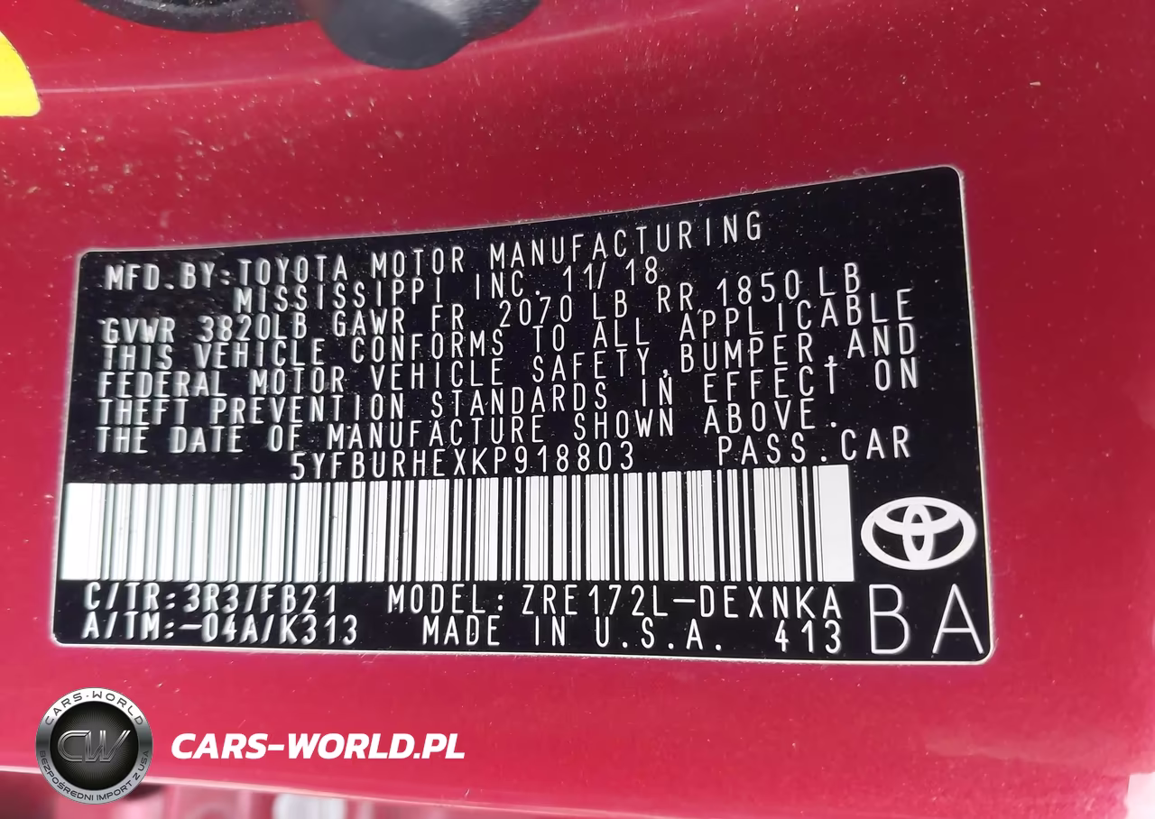 2019 Toyota Corolla Le VIN:5YFBURHEXKP918803 - 9
