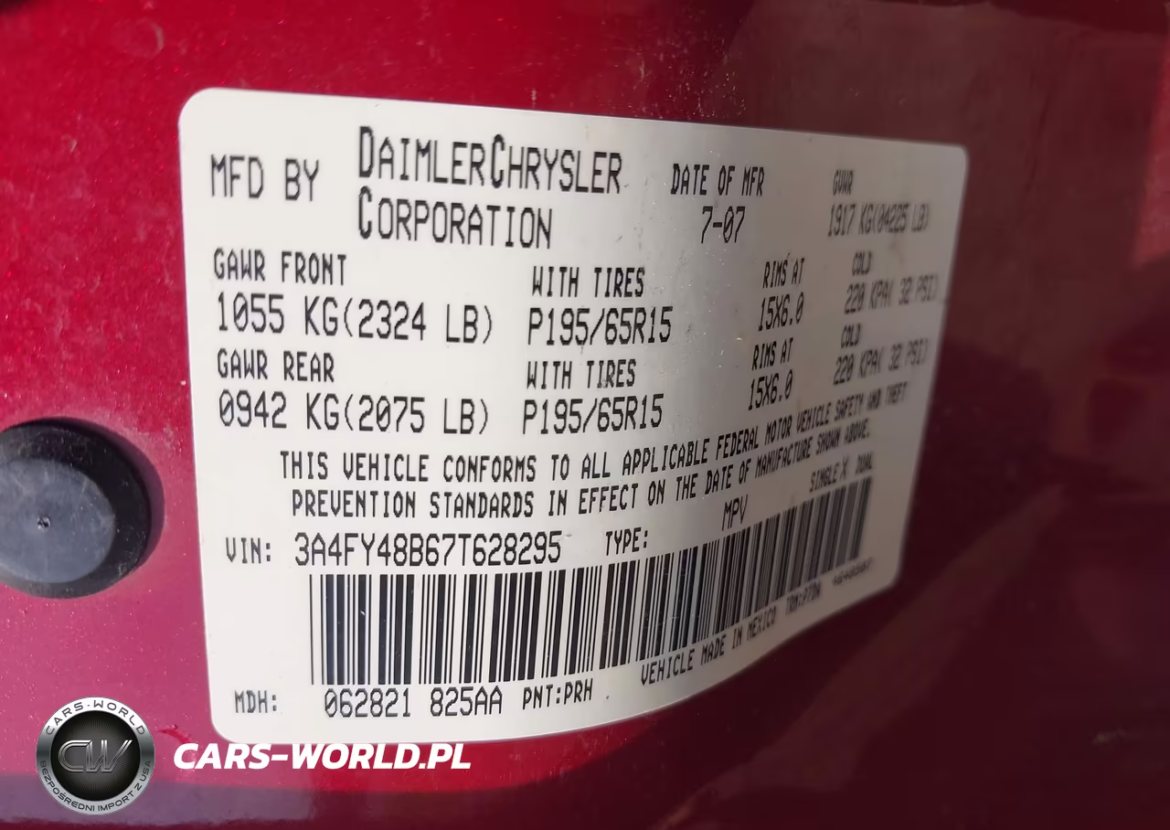 2007 Chrysler Pt Cruiser VIN:3A4FY48B67T628295 - 9