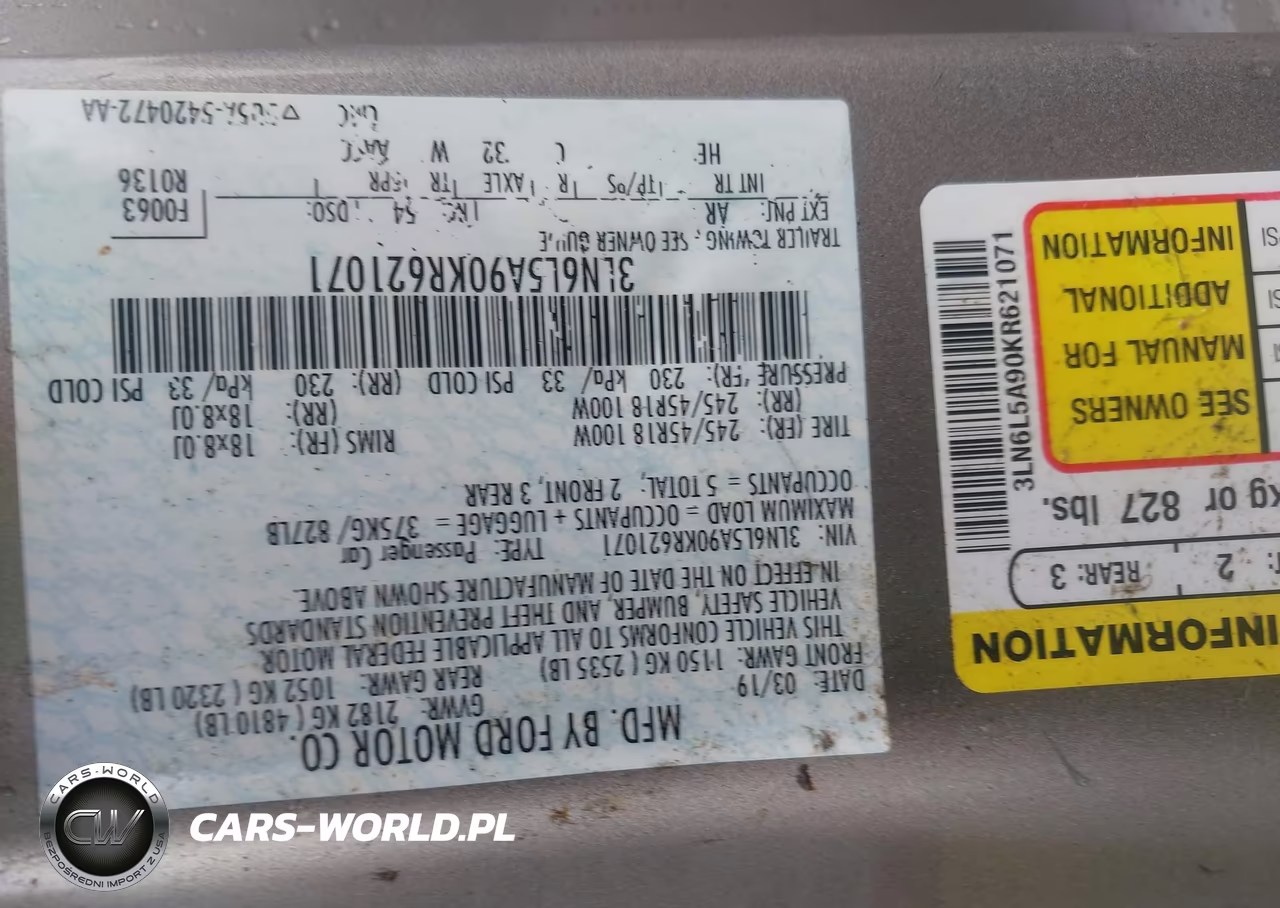 2019 Lincoln Mkz Standard VIN:3LN6L5A90KR621071 - 9
