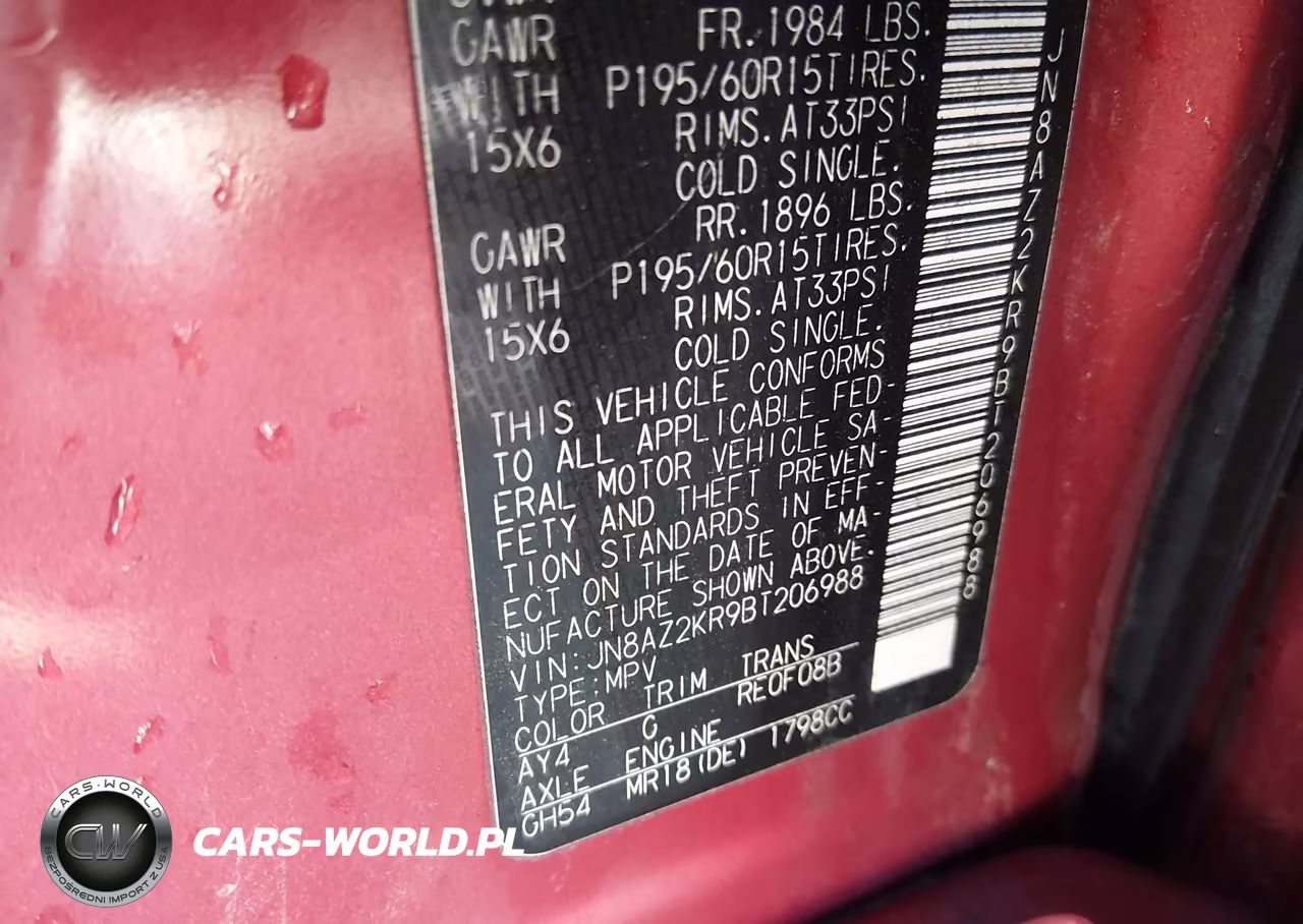 2011 Nissan Cube 1.8S VIN:JN8AZ2KR9BT206988 - 9