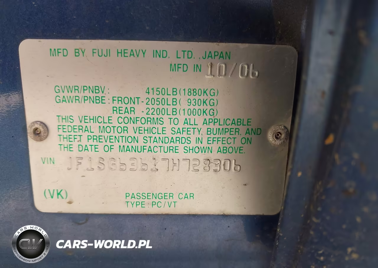 2007 Subaru Forester 2.5X VIN:JF1SG63617H728306 - 9