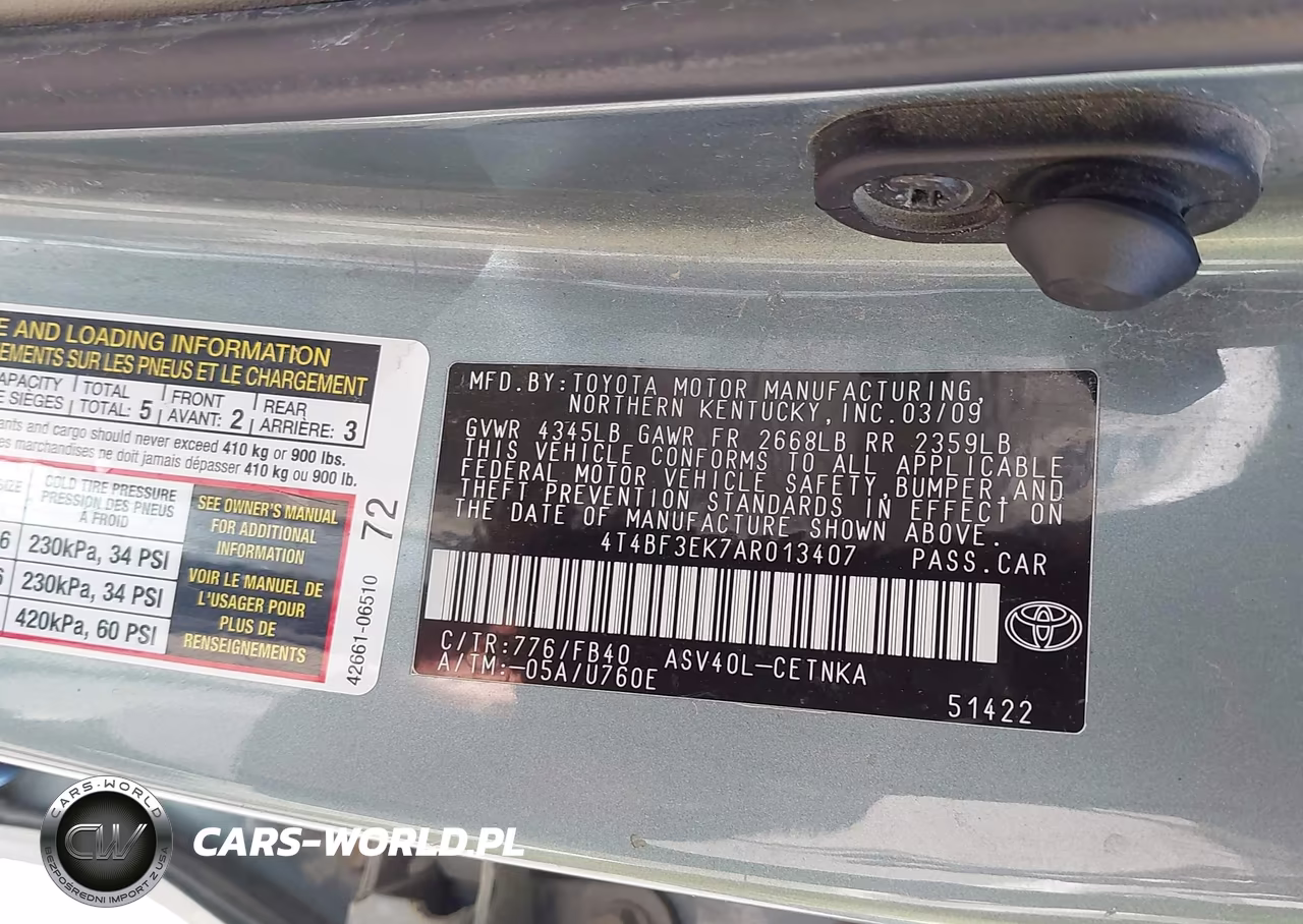 2010 Toyota Camry Le VIN:4T4BF3EK7AR013407 - 9