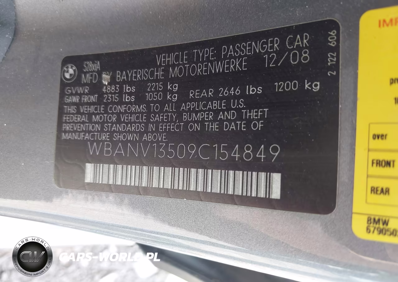 2009 BMW 528I xDrive VIN:WBANV13509C154849 - 9