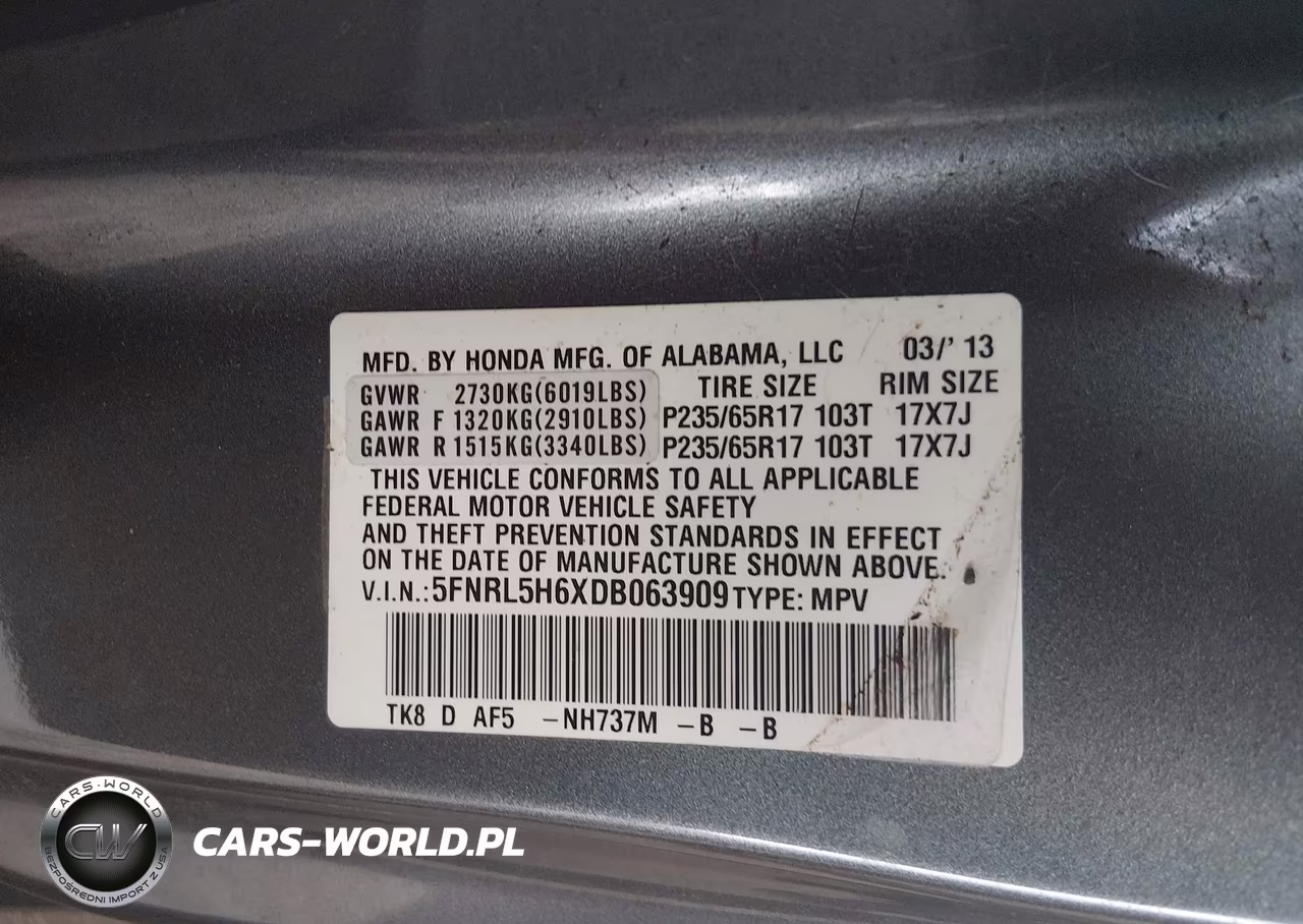 2013 Honda Odyssey Ex-L VIN:5FNRL5H6XDB063909 - 9
