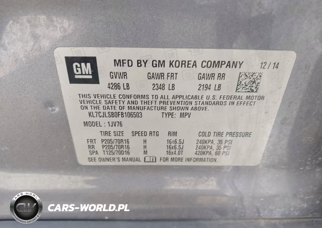 2015 Chevrolet Trax Lt VIN:KL7CJLSB0FB106503 - 9