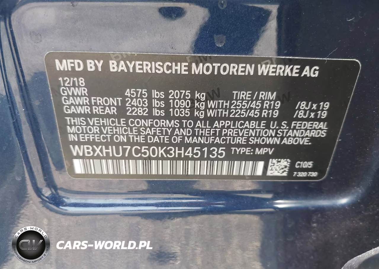 2019 BMW X1 Sdrive28I VIN:WBXHU7C50K3H45135 - 9