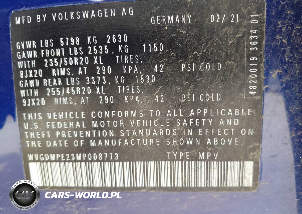 2021 Volkswagen Id.4 1St Edition VIN:WVGDMPE23MP008773 - 9